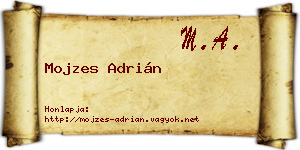 Mojzes Adrián névjegykártya